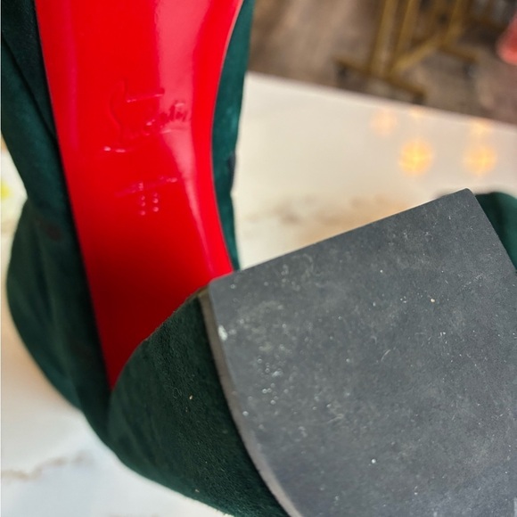 Christian Louboutin Movida jade green crushed velvet booties size 36 - Picture 6 of 7